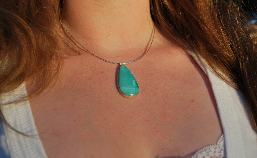 Teardrop Turquoise Pendant Necklace