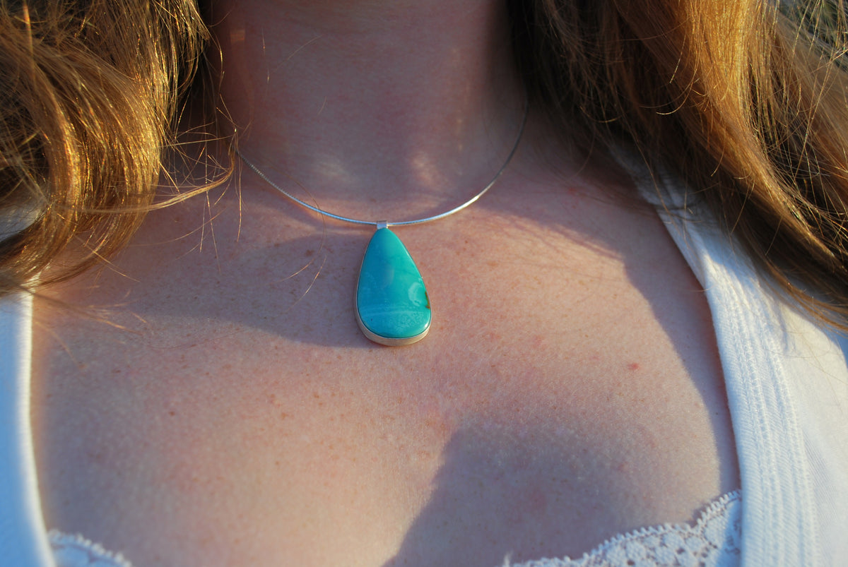 Teardrop Turquoise Pendant Necklace